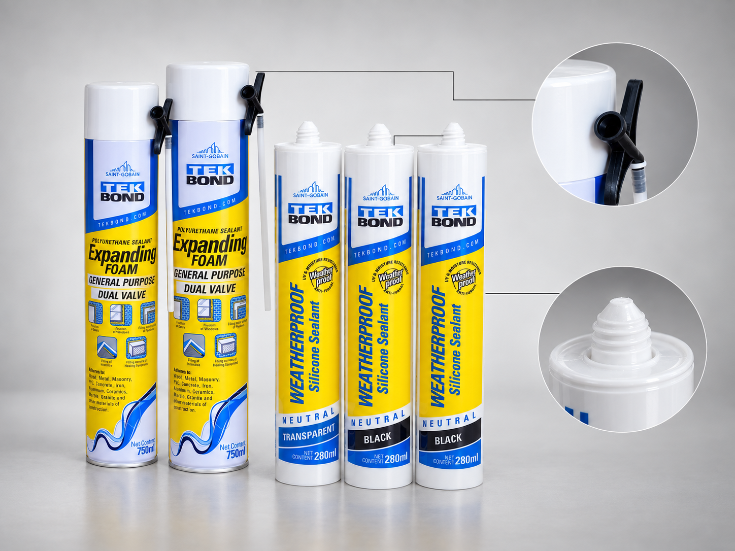 TekBond expanding PU foam and silicone sealant supplied by Anton Traders